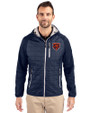 Chicago Bears Historic Cutter & Buck Rainier Primaloft Mens Eco Full Zip Hybrid Jacket Dark Navy Front