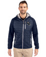 Denver Broncos NFL Helmet Cutter & Buck Rainier Primaloft Mens Eco Full Zip Hybrid Jacket Dark Navy Front