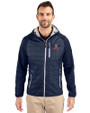 Auburn Tigers College Vault Cutter & Buck Rainier Primaloft Mens Eco Full Zip Hybrid Jacket Dark Navy Front