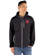 Nebraska Cornhuskers Alumni Cutter & Buck Rainier Primaloft Mens Eco Full Zip Hybrid Jacket Black Front