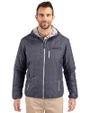 San Francisco 49ers Americana Cutter & Buck Rainier Primaloft Eco Mens Full Zip Hooded Jacket Anthracite Melange Front