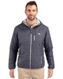 Toronto Blue Jays Cutter & Buck Rainier Primaloft Eco Mens Full Zip Hooded Jacket Anthracite Melange Front