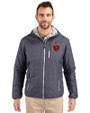 Chicago Bears Historic Cutter & Buck Rainier Primaloft Eco Mens Full Zip Hooded Jacket Anthracite Melange Front