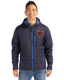 Chicago Bears Historic Cutter & Buck Rainier Primaloft Eco Mens Full Zip Hooded Jacket Dark Navy Front