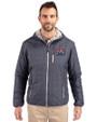 New York Giants Historic Cutter & Buck Rainier Primaloft Eco Mens Full Zip Hooded Jacket Anthracite Melange Front