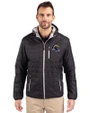 Los Angeles Rams NFL Helmet Cutter & Buck Rainier Primaloft Eco Mens Full Zip Hooded Jacket Black Front