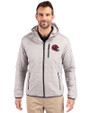 Kansas City Chiefs NFL Helmet Cutter & Buck Rainier Primaloft Eco Mens Full Zip Hooded Jacket Polished Medium Gray Front