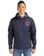 Chicago Cubs Cutter & Buck Rainier Primaloft Eco Mens Full Zip Hooded Jacket Dark Navy Front