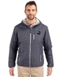 Seattle Seahawks NFL Helmet Cutter & Buck Rainier Primaloft Eco Mens Full Zip Hooded Jacket Anthracite Melange Front