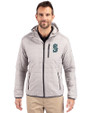 Seattle Mariners Cutter & Buck Rainier Primaloft Eco Mens Full Zip Hooded Jacket Polished Medium Gray Front