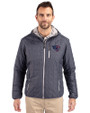 Jacksonville Jaguars Americana Cutter & Buck Rainier Primaloft Eco Mens Full Zip Hooded Jacket Anthracite Melange Front