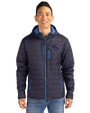Jacksonville Jaguars Americana Cutter & Buck Rainier Primaloft Eco Mens Full Zip Hooded Jacket Dark Navy Front