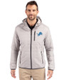 Detroit Lions Cutter & Buck Rainier Primaloft Eco Mens Full Zip Hooded Jacket Polished Medium Gray Front
