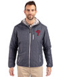 Philadelphia Phillies Cutter & Buck Rainier Primaloft Eco Mens Full Zip Hooded Jacket Anthracite Melange Front