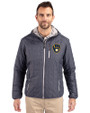 Milwaukee Brewers Cutter & Buck Rainier Primaloft Eco Mens Full Zip Hooded Jacket Anthracite Melange Front