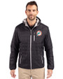 Miami Dolphins Historic Cutter & Buck Rainier Primaloft Eco Mens Full Zip Hooded Jacket Black Front