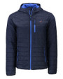 Carolina Panthers Americana Cutter & Buck Rainier Primaloft Eco Mens Full Zip Hooded Jacket Dark Navy Mannequin