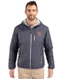 Auburn Tigers Alumni Cutter & Buck Rainier Primaloft Eco Mens Full Zip Hooded Jacket Anthracite Melange Front