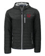 Utah Utes College Vault Cutter & Buck Rainier Primaloft Eco Mens Full Zip Hooded Jacket Black Mannequin