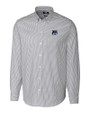New Hampshire Wildcats College Vault Cutter & Buck Stretch Oxford Stripe Mens Big and Tall Long Sleeve Dress Shirt Charcoal Mannequin
