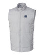 New Hampshire Wildcats College Vault Cutter & Buck Stealth Recycled Hybrid Quilted Mens Big & Tall Windbreaker Vest Polished Medium Gray Mannequin