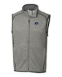 New Hampshire Wildcats College Vault Cutter & Buck Mainsail Sweater-Knit Mens Big and Tall Full Zip Vest Polished Heather Mannequin
