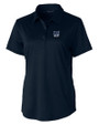 New Hampshire Wildcats College Vault Cutter & Buck Prospect Eco Textured Stretch Recycled Womens Short Sleeve Polo Navy Blue Mannequin