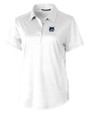 New Hampshire Wildcats College Vault Cutter & Buck Prospect Eco Textured Stretch Recycled Womens Short Sleeve Polo White Mannequin