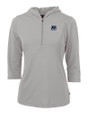 New Hampshire Wildcats College Vault Cutter & Buck Virtue Eco Pique Recycled Half Zip Pullover Womens Hoodie Polished Medium Gray Mannequin