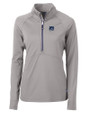 New Hampshire Wildcats College Vault Cutter & Buck Adapt Eco Knit Stretch Recycled Womens Half Zip Pullover Polished Medium Gray Mannequin