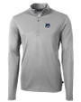 New Hampshire Wildcats College Vault Cutter & Buck Virtue Eco Pique Recycled Quarter Zip Mens Big & Tall Pullover Polished Medium Gray Mannequin