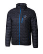 New Hampshire Wildcats College Vault Cutter & Buck Rainier PrimaLoft® Mens Eco Insulated Full Zip Puffer Jacket Dark Navy Mannequin