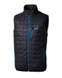 New Hampshire Wildcats College Vault Cutter & Buck Rainier PrimaLoft® Mens Eco Insulated Full Zip Puffer Vest Dark Navy Mannequin