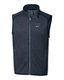 New Hampshire Wildcats College Vault Cutter & Buck Mainsail Sweater-Knit Mens Full Zip Vest Liberty Navy Heather Mannequin