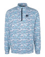 New Hampshire Wildcats College Vault Cutter & Buck Traverse Stretch Eco Camo Print Quarter Zip Mens Pullover Indigo Mannequin