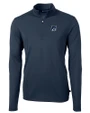 New Hampshire Wildcats College Vault Cutter & Buck Virtue Recycled Featherlight Pique Mens Quarter Zip Pullover Navy Blue Mannequin
