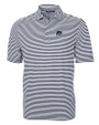 New Hampshire Wildcats College Vault Cutter & Buck Virtue Recycled Stripe Featherlight Pique Mens Polo Navy Blue Mannequin