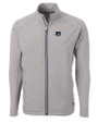 New Hampshire Wildcats College Vault Cutter & Buck Adapt Eco Knit Hybrid Recycled Mens Full Zip Jacket Polished Medium Gray Mannequin