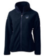 New Hampshire Wildcats College Vault Cutter & Buck Cascade Epic Comfort Recycled Sherpa Fleece Womens Full Zip Jacket Navy Blue Mannequin