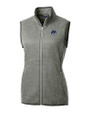 New Hampshire Wildcats College Vault Cutter & Buck Mainsail Sweater Knit Womens Full Zip Vest Polished Heather Mannequin