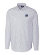 New Hampshire Wildcats College Vault Cutter & Buck Stretch Oxford Stripe Mens Long Sleeve Dress Shirt Light Blue Mannequin