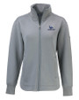 Creighton Bluejays Cutter & Buck Roam Recycled Buttery-Soft Knit Womens Full Zip Jacket Elemental Grey Mannequin