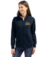 Drexel Dragons Cutter & Buck Roam Recycled Buttery-Soft Knit Womens Full Zip Jacket Navy Blue Front