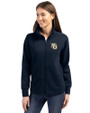 Marquette Golden Eagles Cutter & Buck Roam Epic Versatility Full Zip Recycled Womens Jacket Navy Blue Front