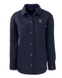 Texas Rio Grande Valley Vaqueros Cutter & Buck Roam Epic Versatility Recycled Womens Shirt Jacket Navy Blue Mannequin