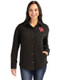 Houston Cougars Cutter & Buck Roam Epic Versatility Recycled Womens Shirt Jacket Black Front