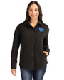 Kentucky Wildcats Cutter & Buck Roam Epic Versatility Recycled Womens Shirt Jacket Black Front