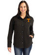 Tennessee Volunteers Cutter & Buck Roam Epic Versatility Recycled Womens Shirt Jacket Black Front