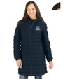 Arizona Wildcats Cutter & Buck Mission Ridge Repreve Eco Insulated Womens Long Puffer Jacket Navy Blue Front