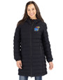 Kansas Jayhawks Cutter & Buck Mission Ridge   Repreve® Recycled Insulated Puffer Womens Full Zip Long Jacket Black Front